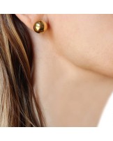 Pendientes bola acero dorado 12mm Anartxy