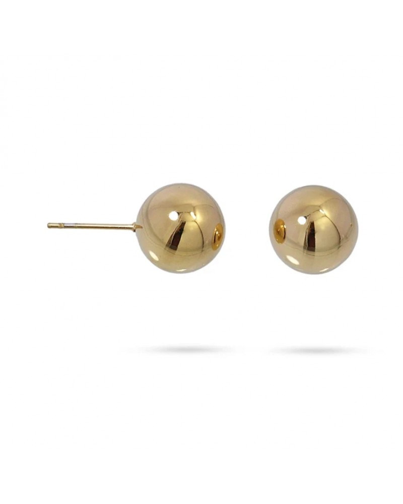 Pendientes bola acero dorado 10mm Anartxy