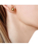 Pendientes bola acero dorado 8mm Anartxy