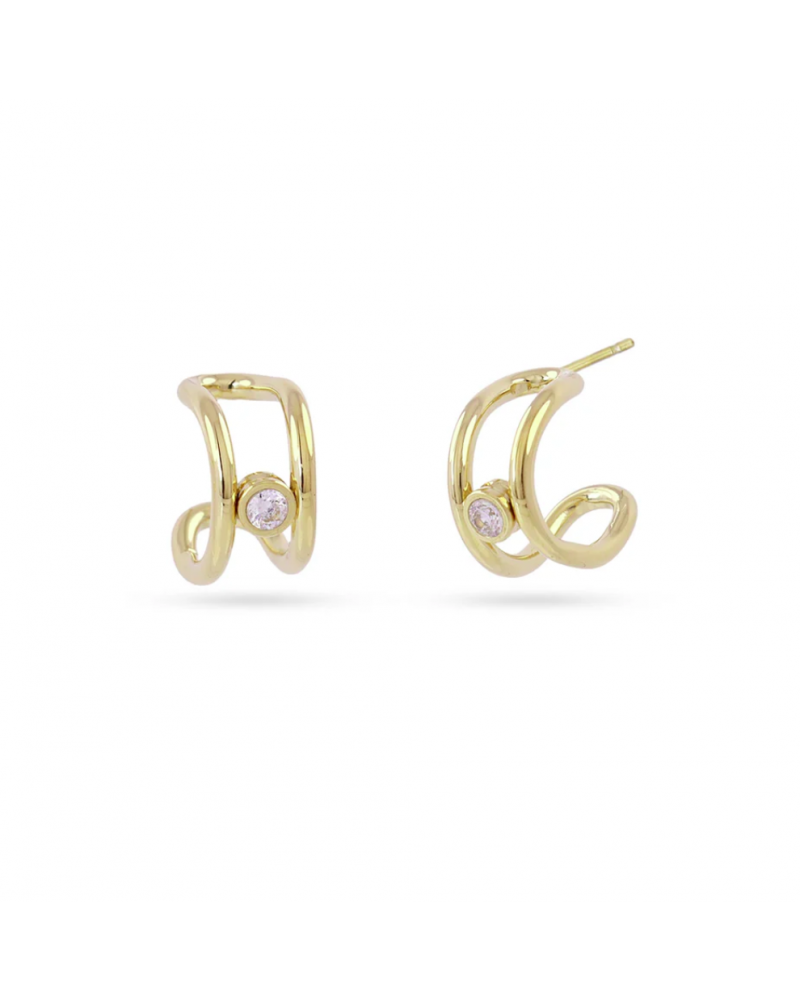 Pendientes acero aro con circonita Anartxy