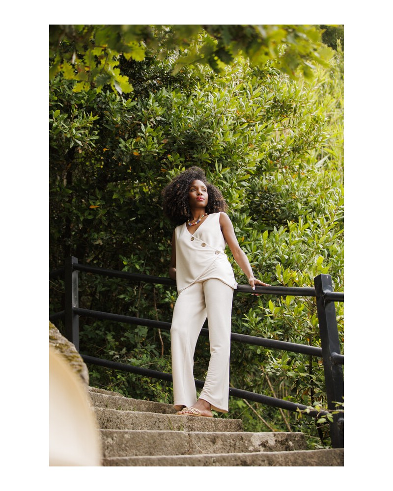 Pantalon de punto beige In Perfecta