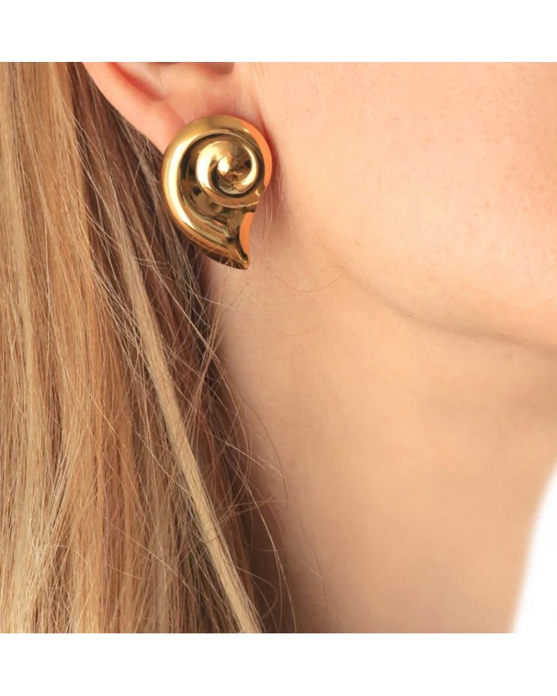 Pendientes caracola acero Anartxy