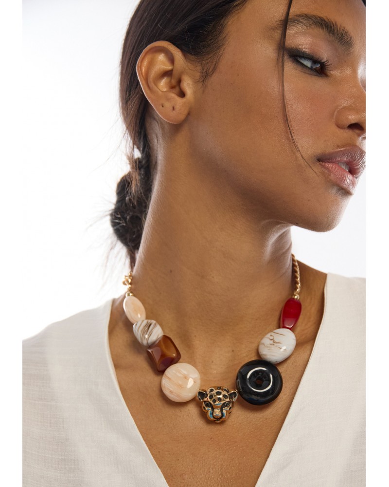 Collar corto detalles leopardo Lola Casademunt