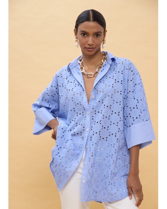 Camisa oversize bordado suizo Lola Casademunt
