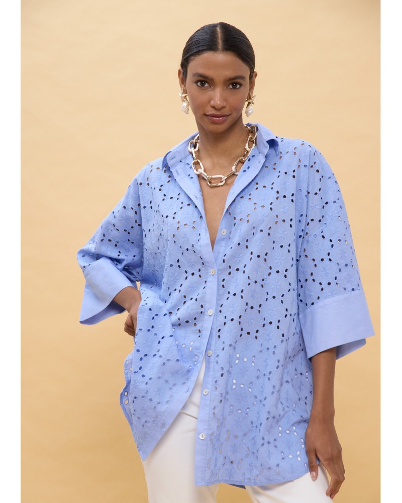 Camisa oversize bordado suizo Lola Casademunt