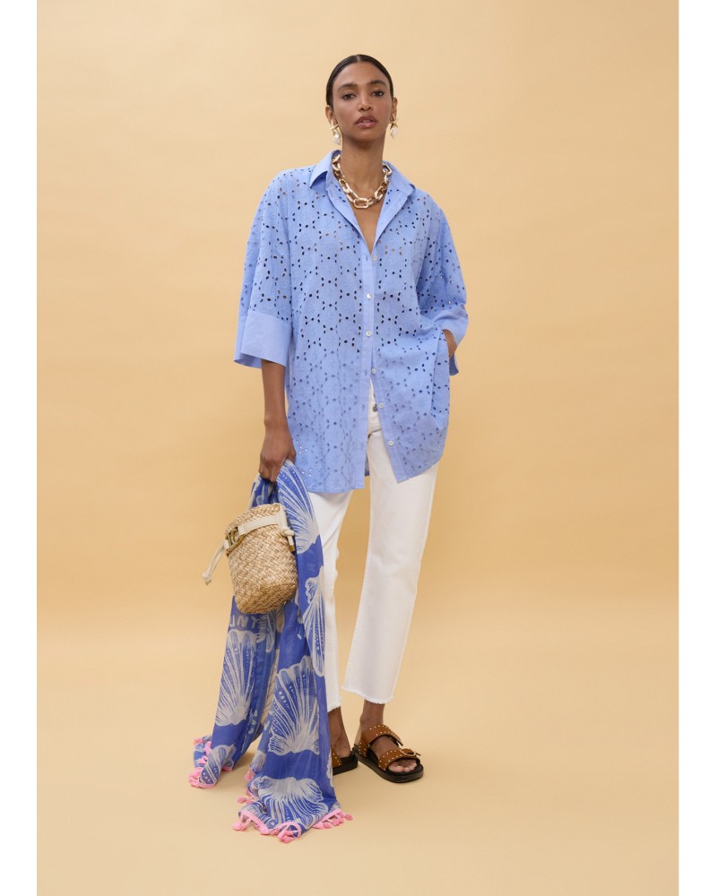 Camisa oversize bordado suizo Lola Casademunt