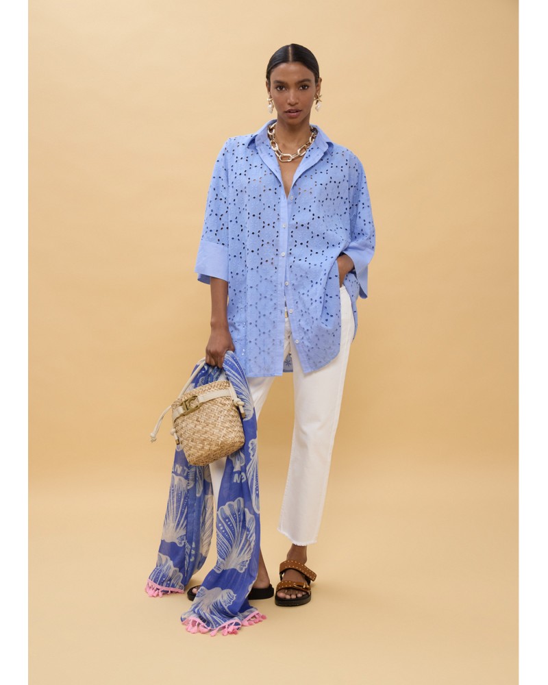Camisa oversize bordado suizo Lola Casademunt