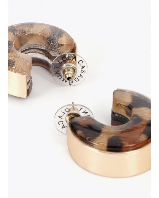 Aros combinados metal y animal print Lola Casademunt