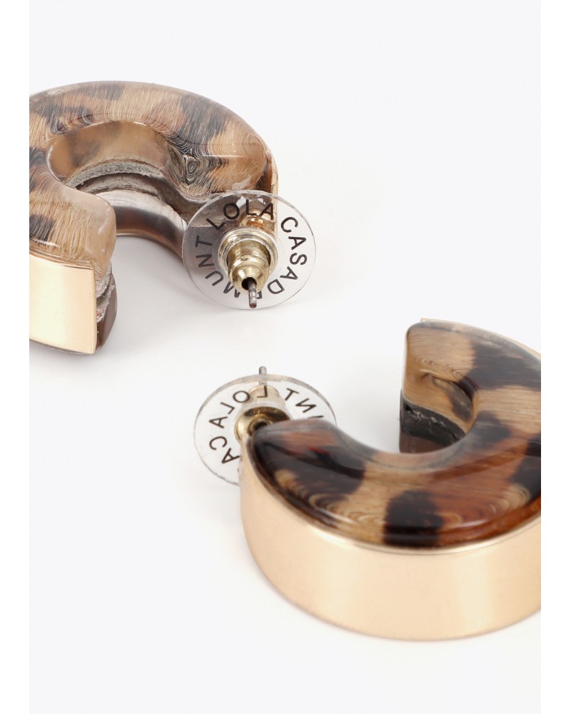 Aros combinados metal y animal print Lola Casademunt