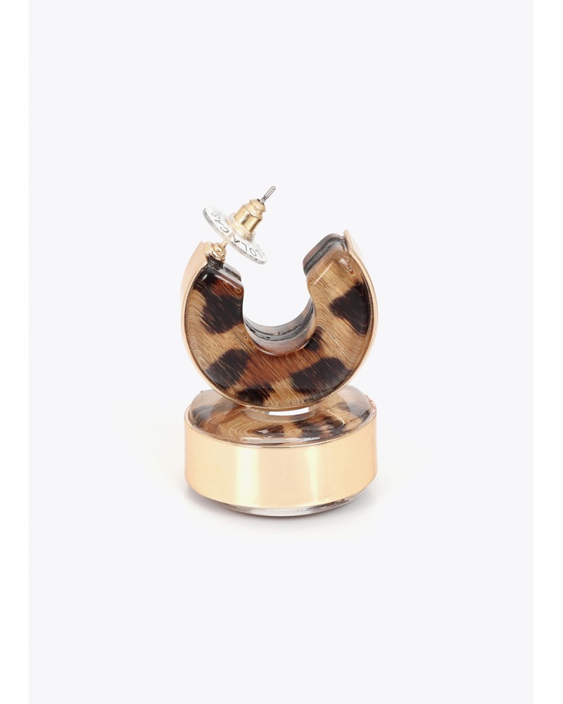 Aros combinados metal y animal print Lola Casademunt