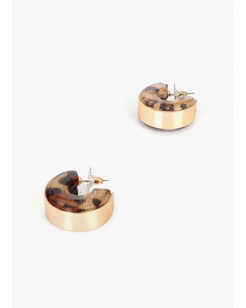 Aros combinados metal y animal print Lola Casademunt