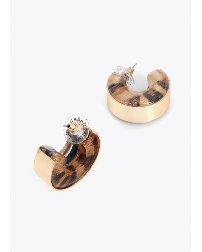 Aros combinados metal y animal print Lola Casademunt