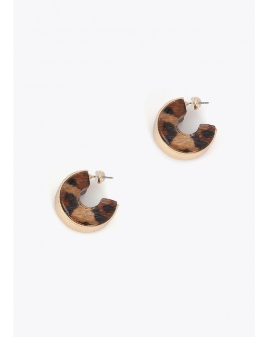 Aros combinados metal y animal print Lola Casademunt