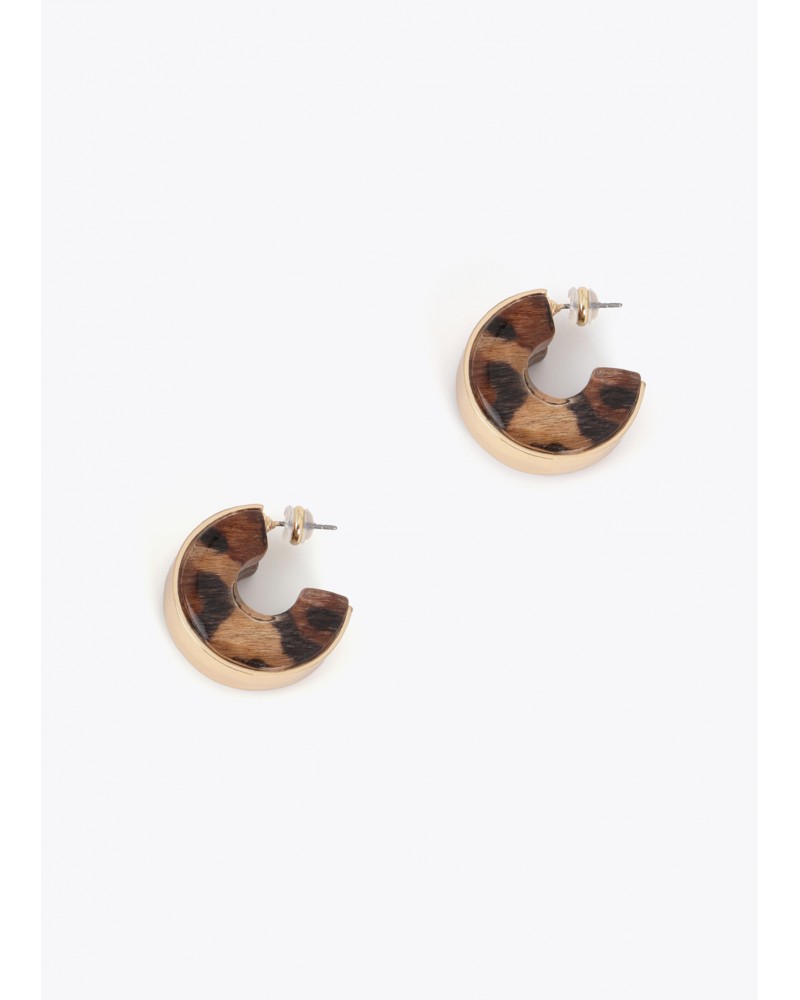 Aros combinados metal y animal print Lola Casademunt