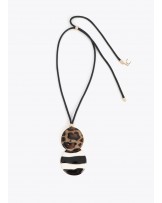 Collar largo combinado animal print y rayas Lola Casademunt