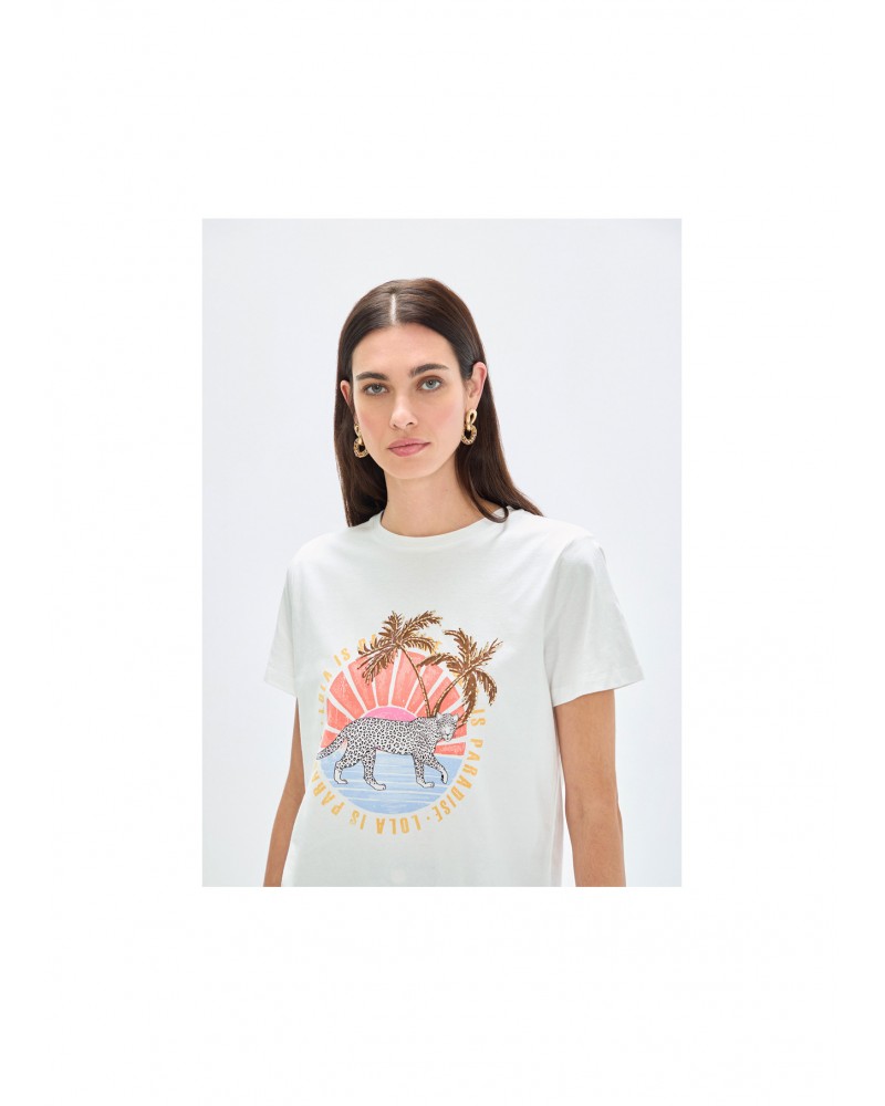 Camiseta animal con palmeras Lola Casademunt