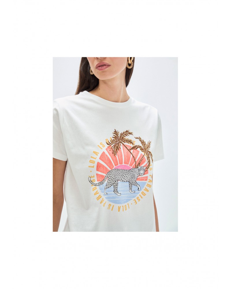 Camiseta animal con palmeras Lola Casademunt