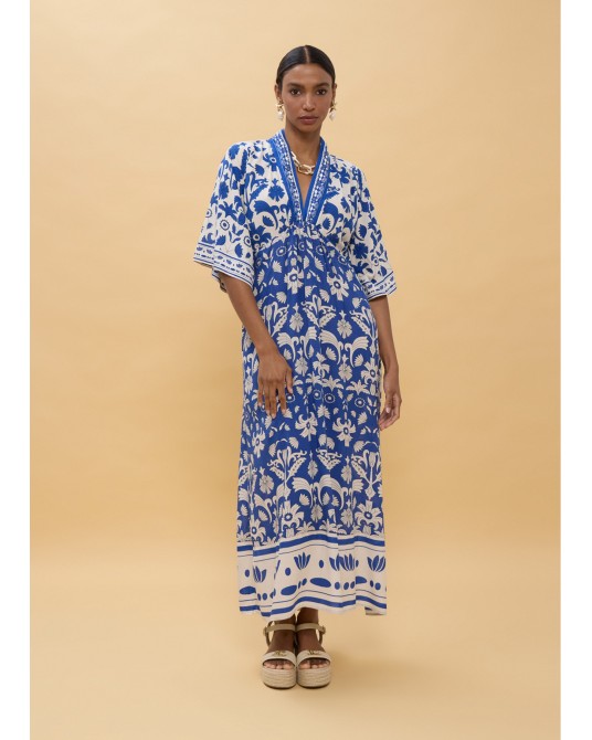 Vestido estampado geométrico azul Lola Casademunt