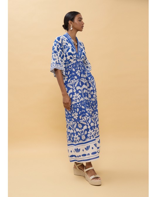Vestido estampado geométrico azul Lola Casademunt