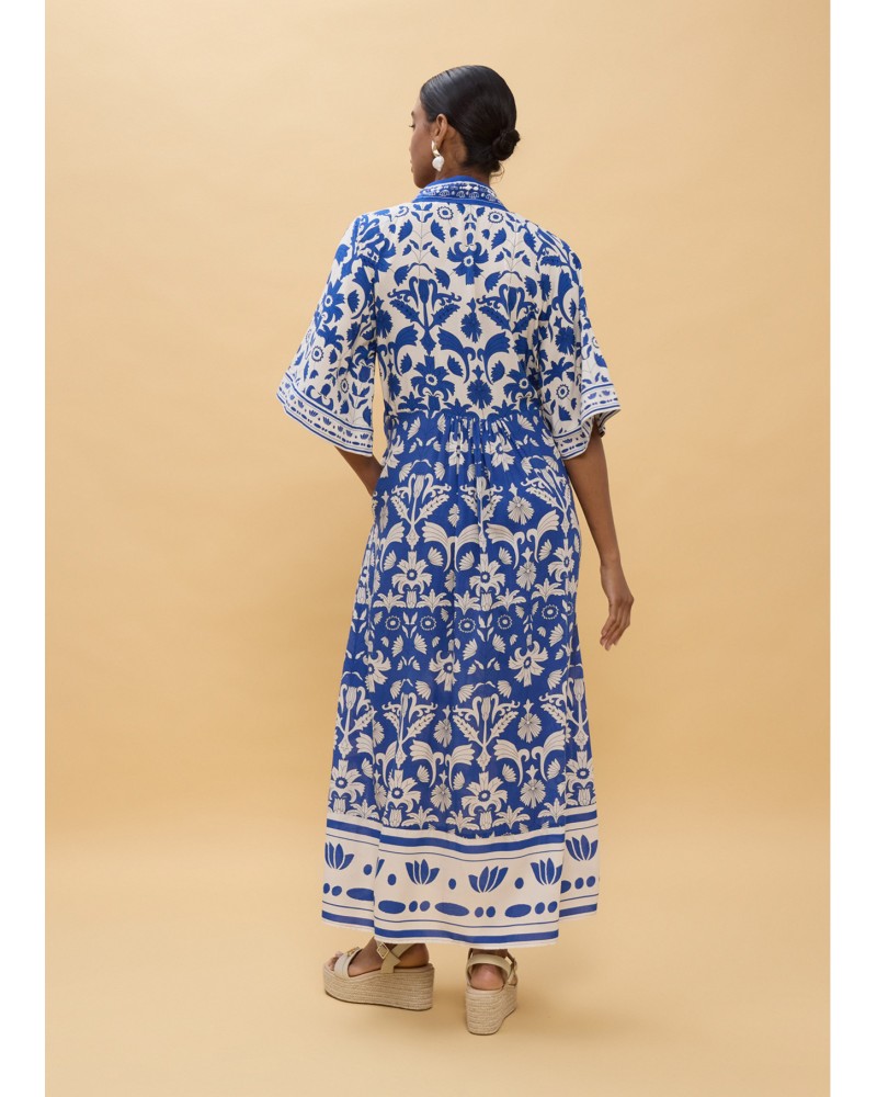 Vestido estampado geométrico azul Lola Casademunt