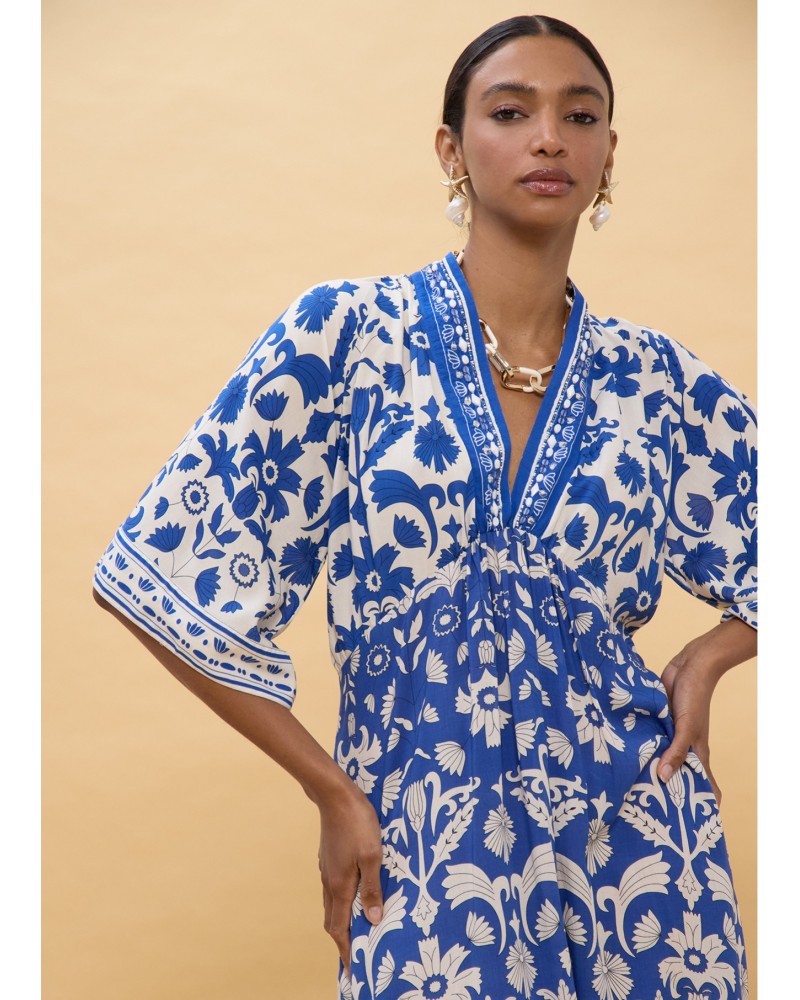 Vestido estampado geométrico azul Lola Casademunt