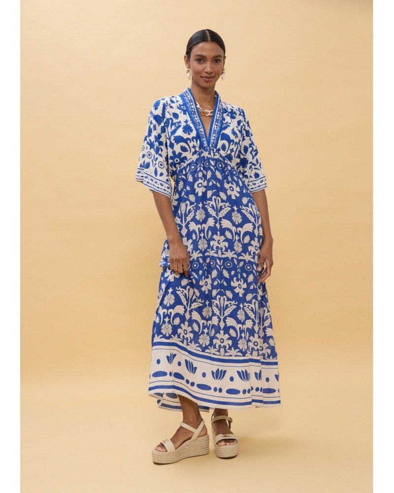 Vestido estampado geométrico azul Lola Casademunt