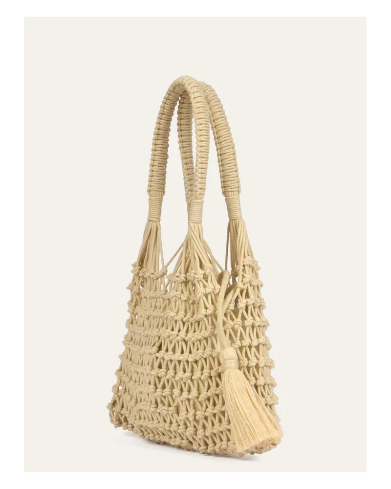 Bolso calado algodón Beige Surkana