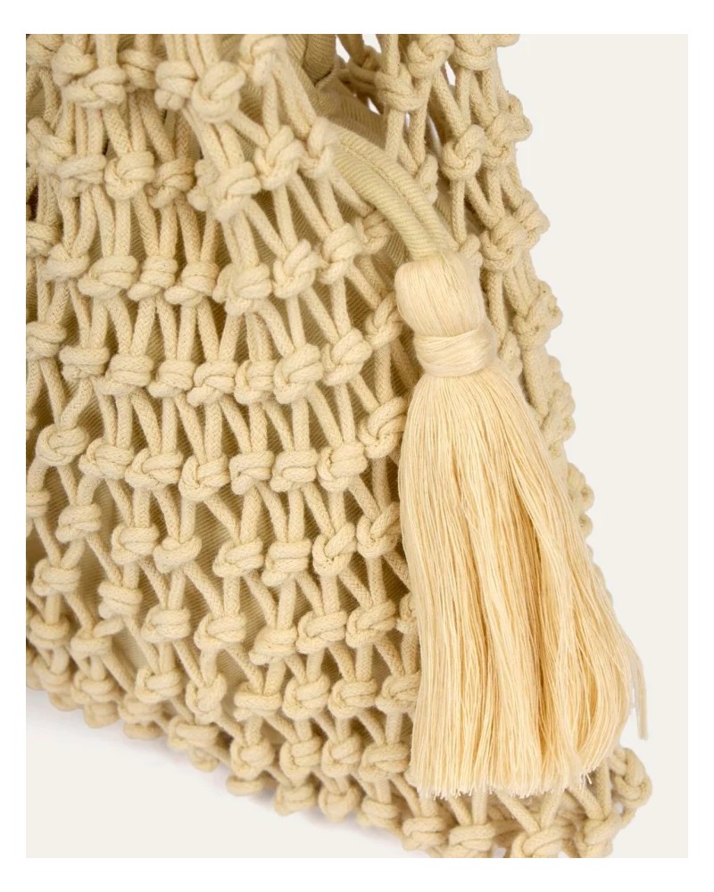 Bolso calado algodón Beige Surkana