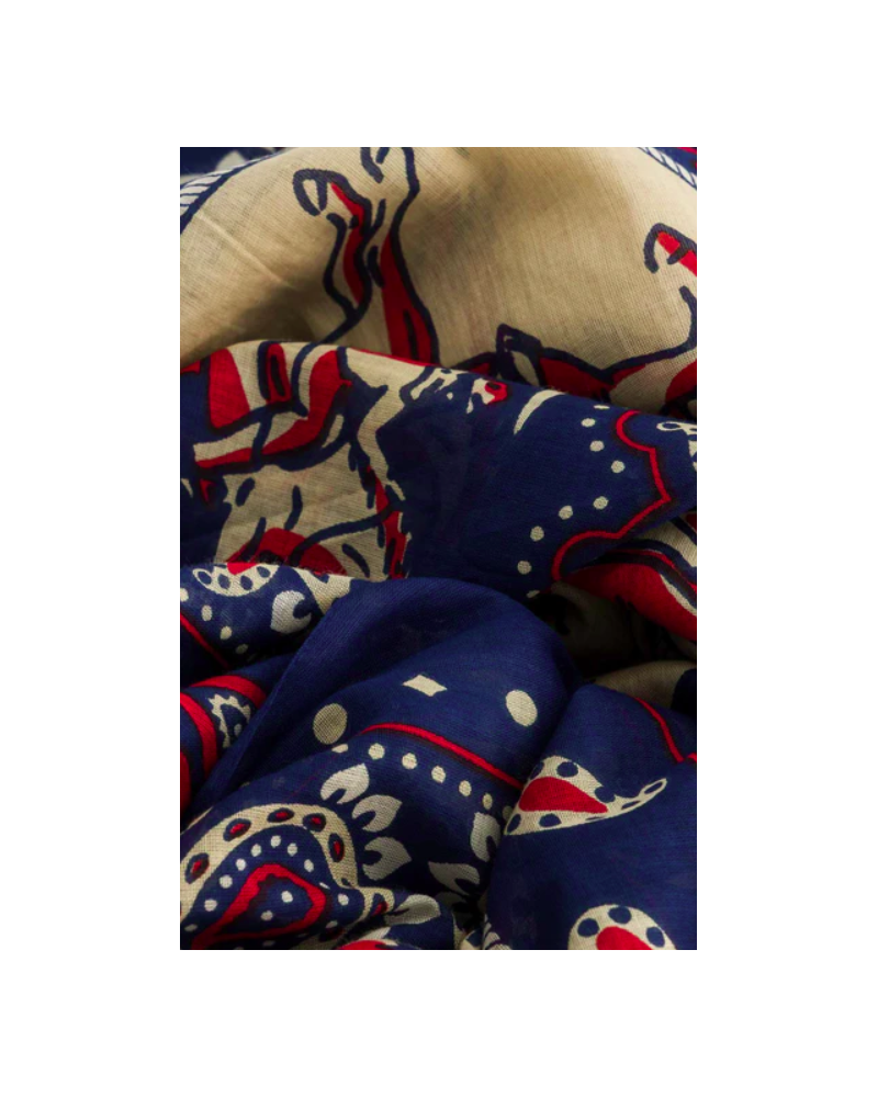 Pañuelo pareo Navy Rodeo Maison Lecomte Flament