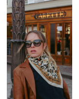 Pañuelo Bandana Leo camel Maison Lecomte Flament