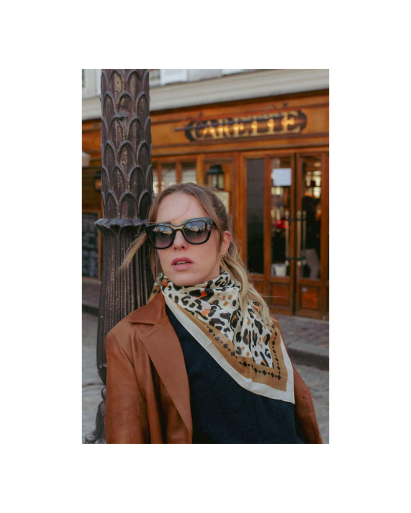 Pañuelo Bandana Leo camel Maison Lecomte Flament