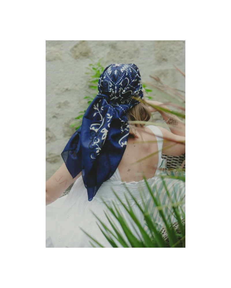 Pañuelo Bandana Navy Maison Lecomte Flament