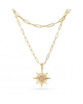 Collar doble cadena con charm Sol Anartxy