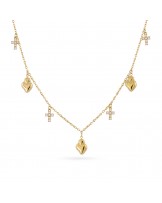 Collar charms corazones y cruces acero Anartxy