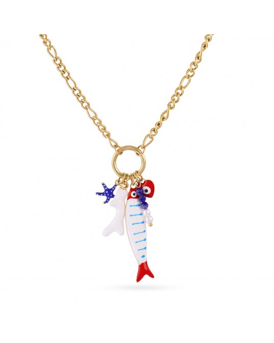 Collar acero pez esmaltado Anartxy