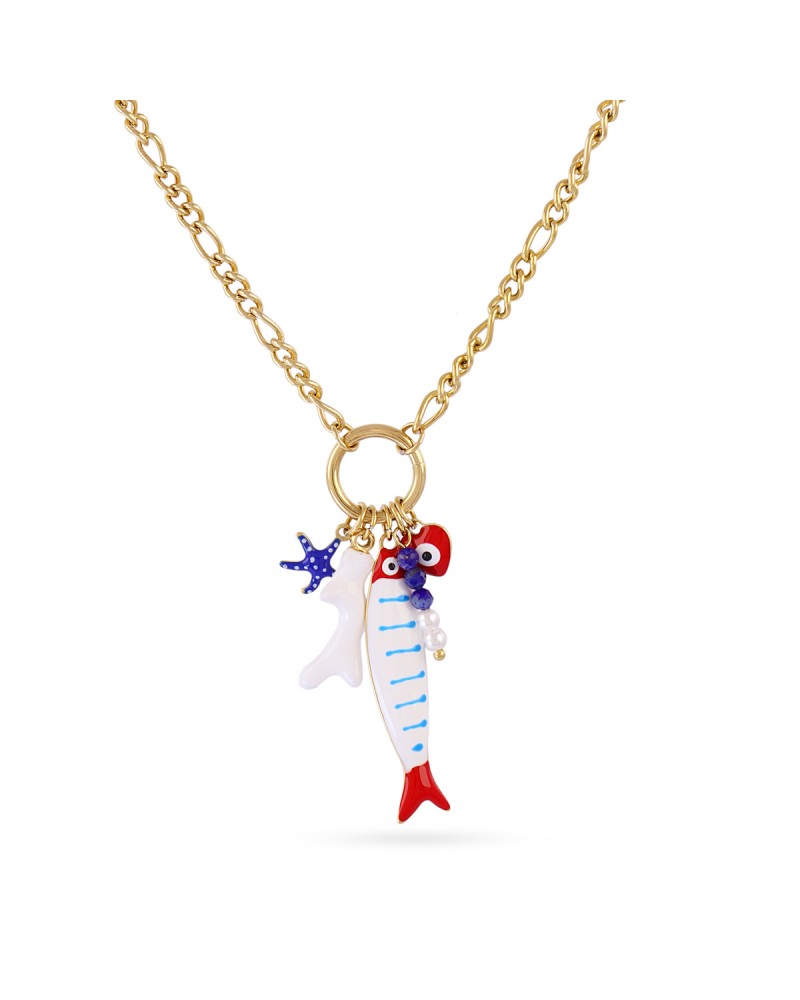 Collar acero pez esmaltado Anartxy