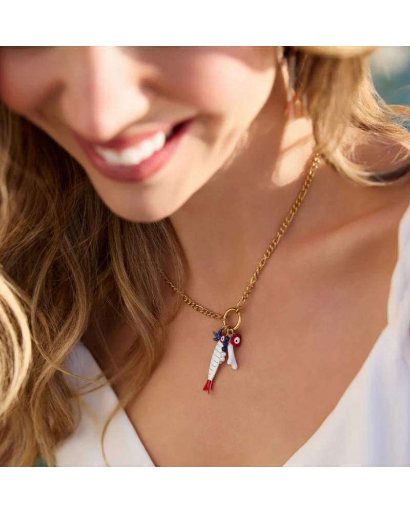 Collar acero pez esmaltado Anartxy