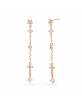 Pendientes largos circonitas acero Anartxy