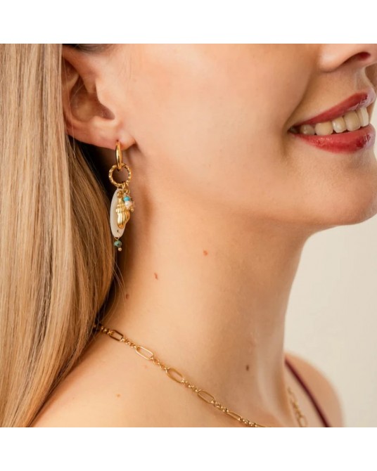 Pendientes pez nacar acero Anartxy