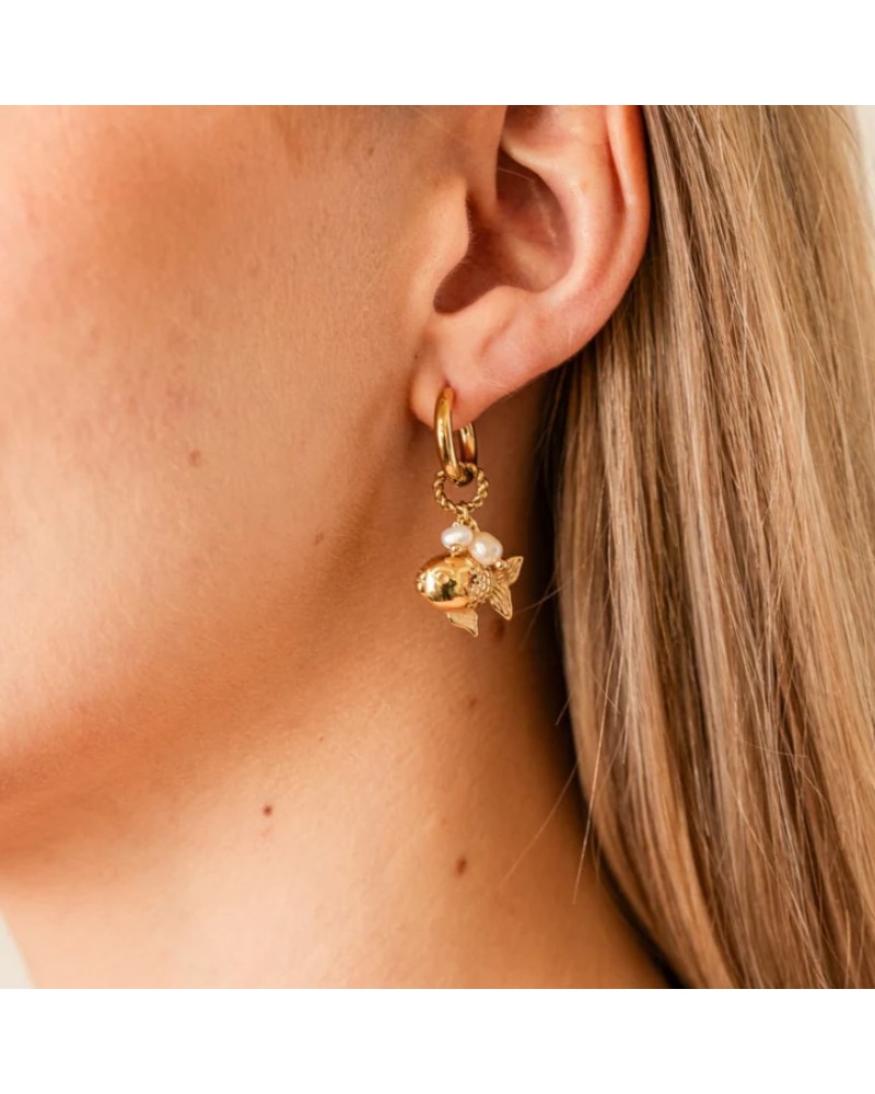 Pendientes pez globo acero Anartxy