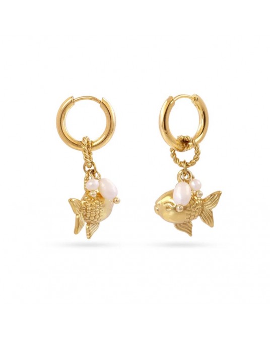 Pendientes pez globo acero Anartxy