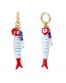Pendientes pez esmaltado acero Anartxy