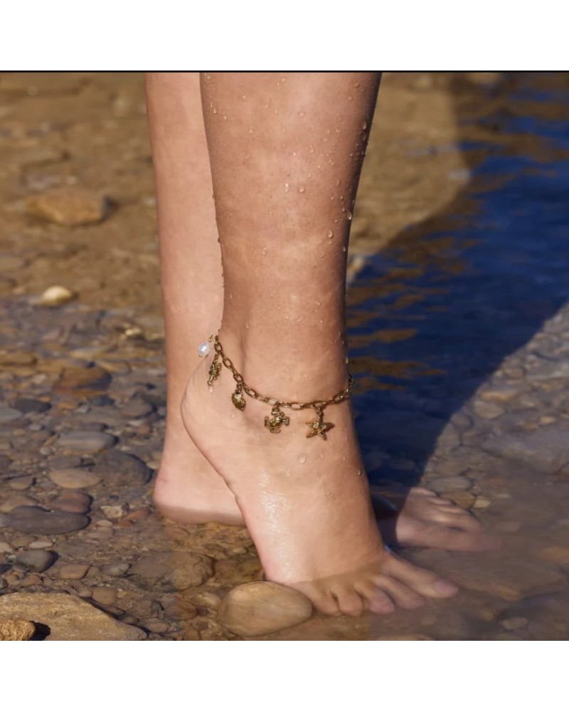 Tobillera charms marineros acero Anartxy