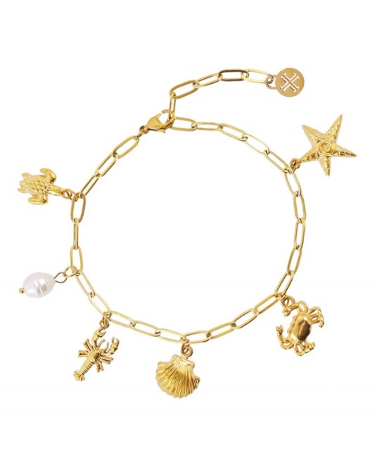 Tobillera charms marineros acero Anartxy