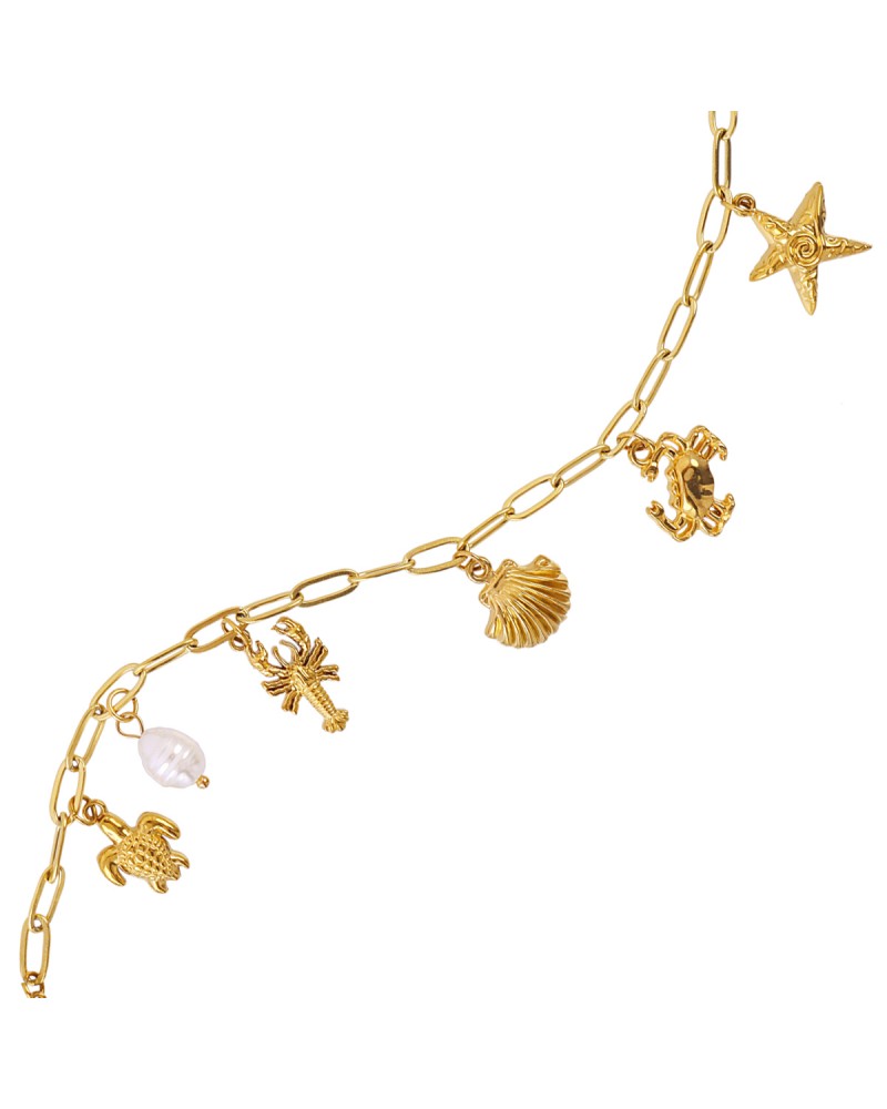 Tobillera charms marineros acero Anartxy