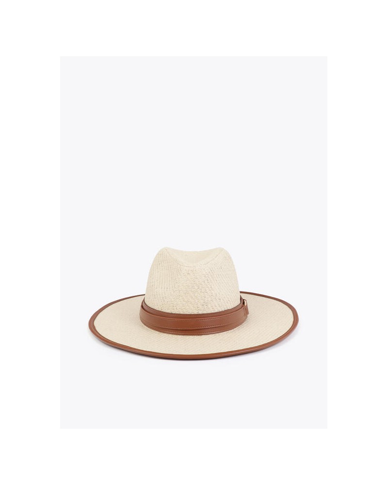 Sombrero bicolor con tira camel Lola Casademunt