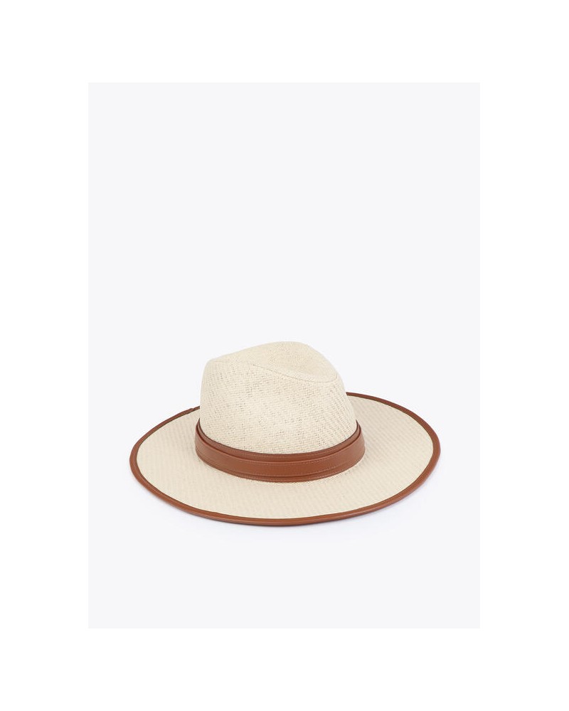 Sombrero bicolor con tira camel Lola Casademunt