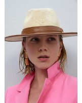 Sombrero bicolor con tira camel Lola Casademunt