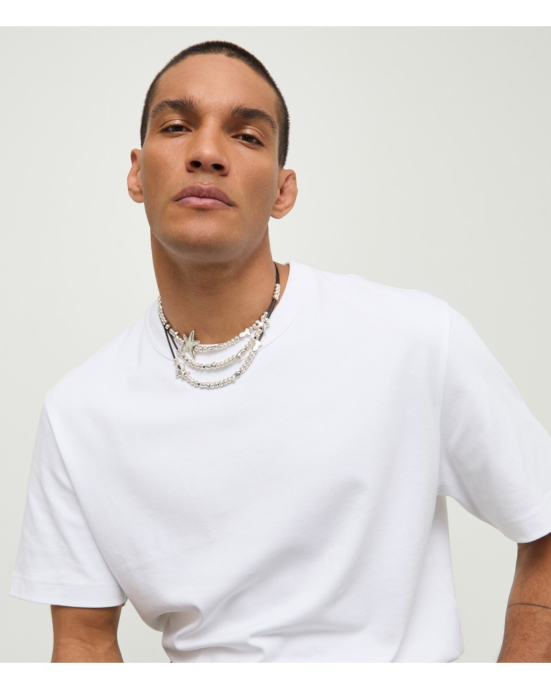 Collar Orion cuero bañado en plata UNOde50