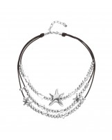 Collar Orion cuero bañado en plata UNOde50